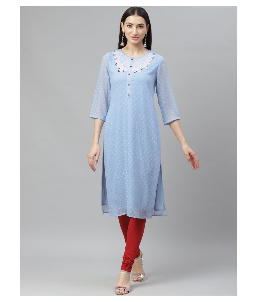 chiffon kurti on myntra