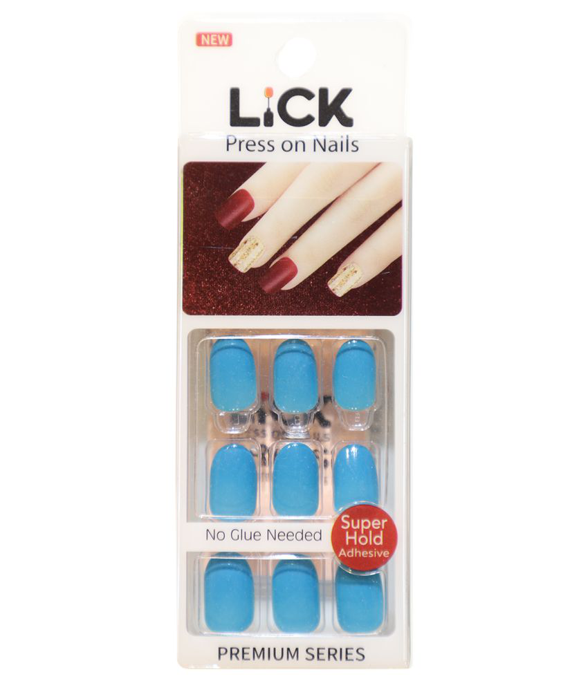 Lick Press on Nails Acrylic Square Finger Nails,Professional 24 no.s ...