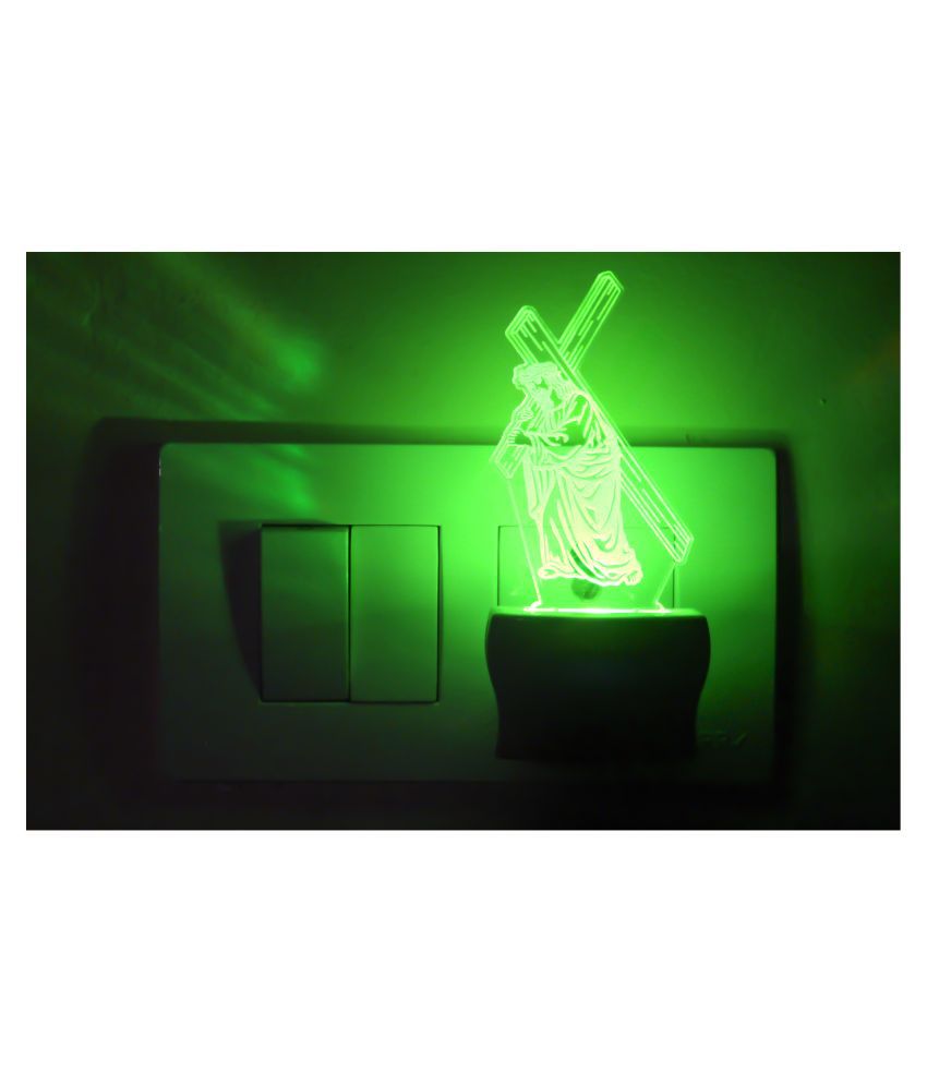     			AFAST Holy Jesus With Cross 3D Illusion LED Night Lamp Multi - Pack of 1