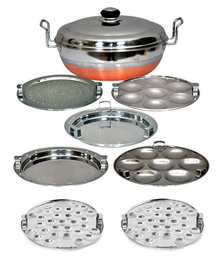     			AQUIRIOS Copper Bottom 6 IN 1 Stainless Steel Multi Kadhai mL