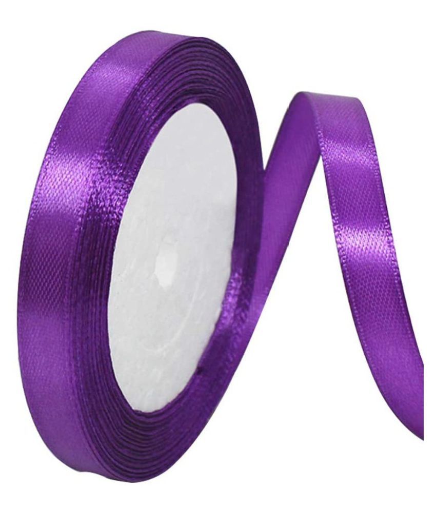     			PRANSUNITA Satin Ribbon Roll, 0.5 inch Wide, 50 Yard Length for Wedding, Party Decoration, DIY Hair Accessories, Sewing, Gift Wrapping, Invitation Embellishments- Purple