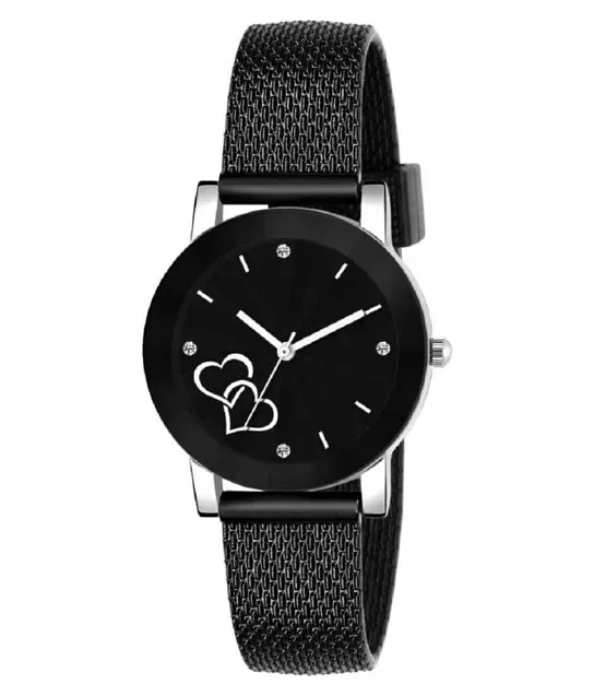 Black hand watch for girl hot sale