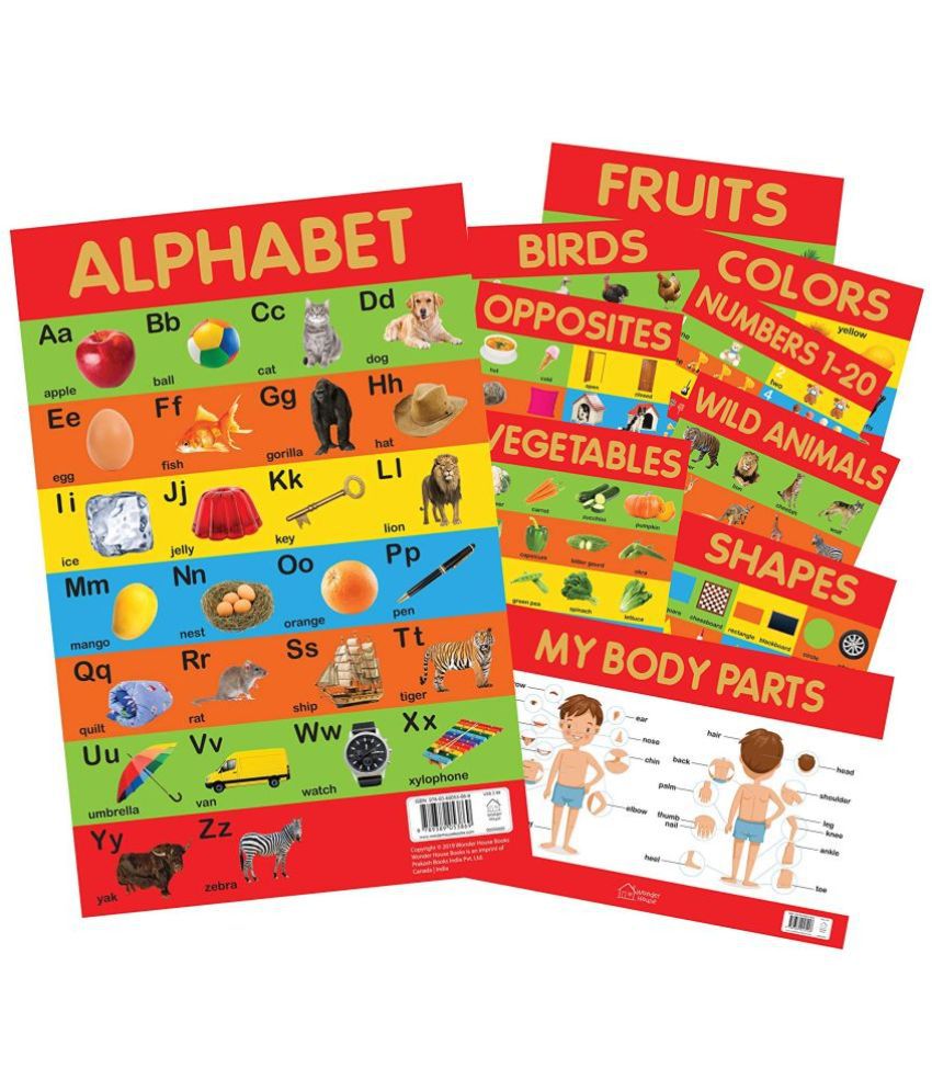 Early Learning Educational 10 Charts Boxset for Kids: Perfect for