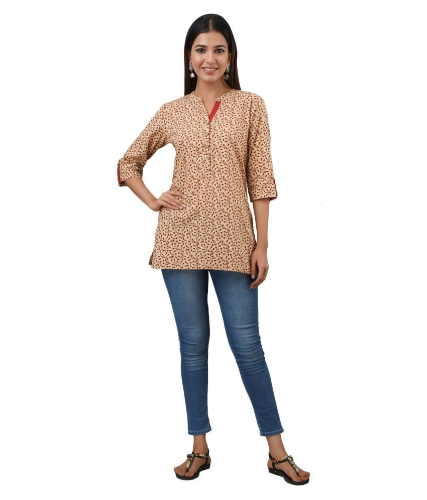 Jaipurethnicwaves Cotton Tunics - Beige - Buy Jaipurethnicwaves Cotton ...