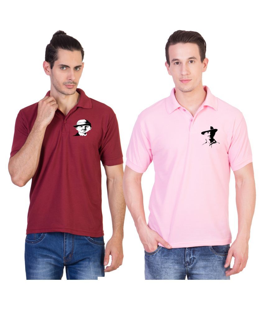     			HVN Cotton Nylon Multicolor Printed Polo T Shirt