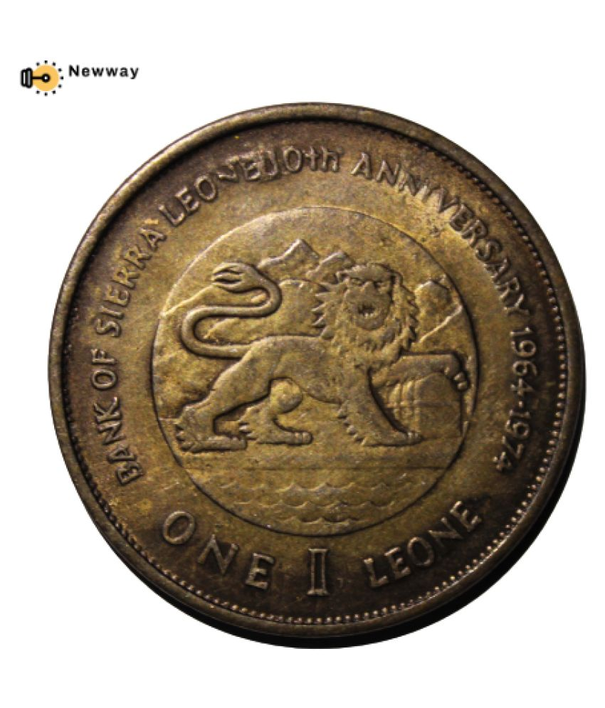     			#1 -1 Leone 1964-1974 (Bank Anniversary) Bank of Sierra Leone 10th Anniversary 1964-1974 Sierra Leone Extremely Old and Rare Coin