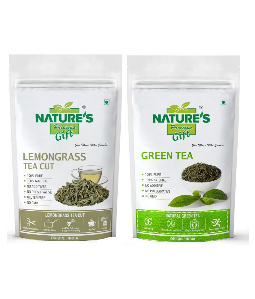 Nature's Gift Darjeeling Tea Loose Leaf Lemongrass & Green Tea 400 gm Pack of 2