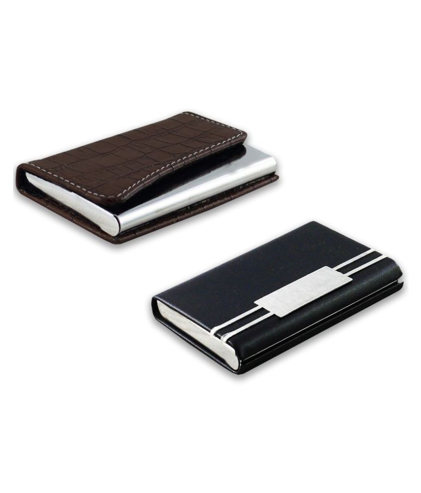     			auteur A16-50  Multicolor Artificial Leather Professional Looking Visiting Card Holders for Men and Women Set of 2 (upto 10 Cards Capacity)