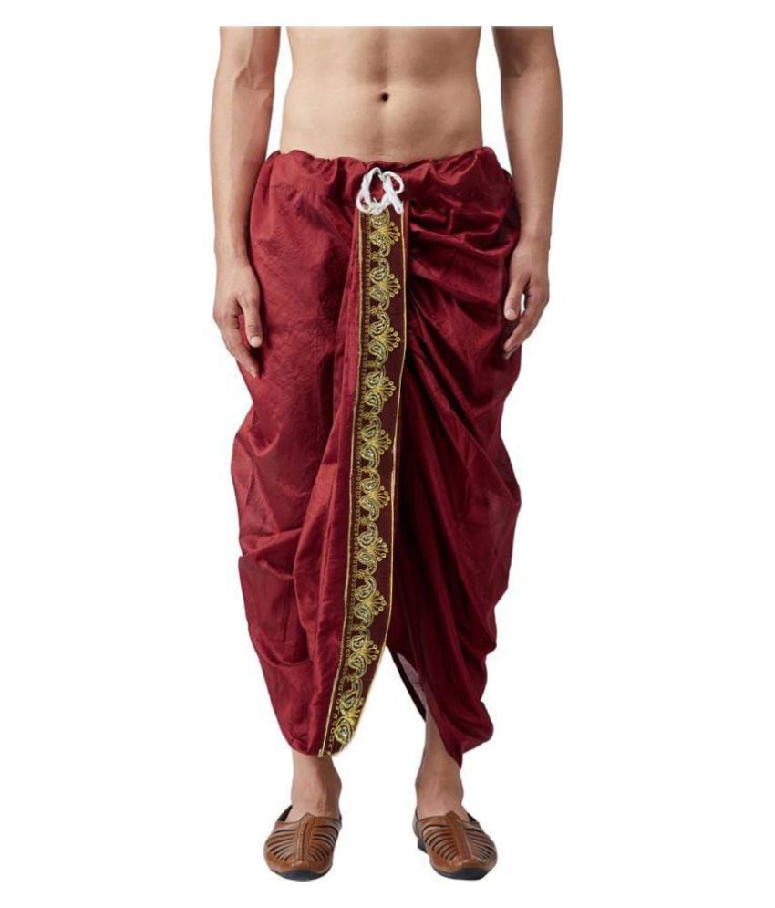 maroon shirt with dhoti