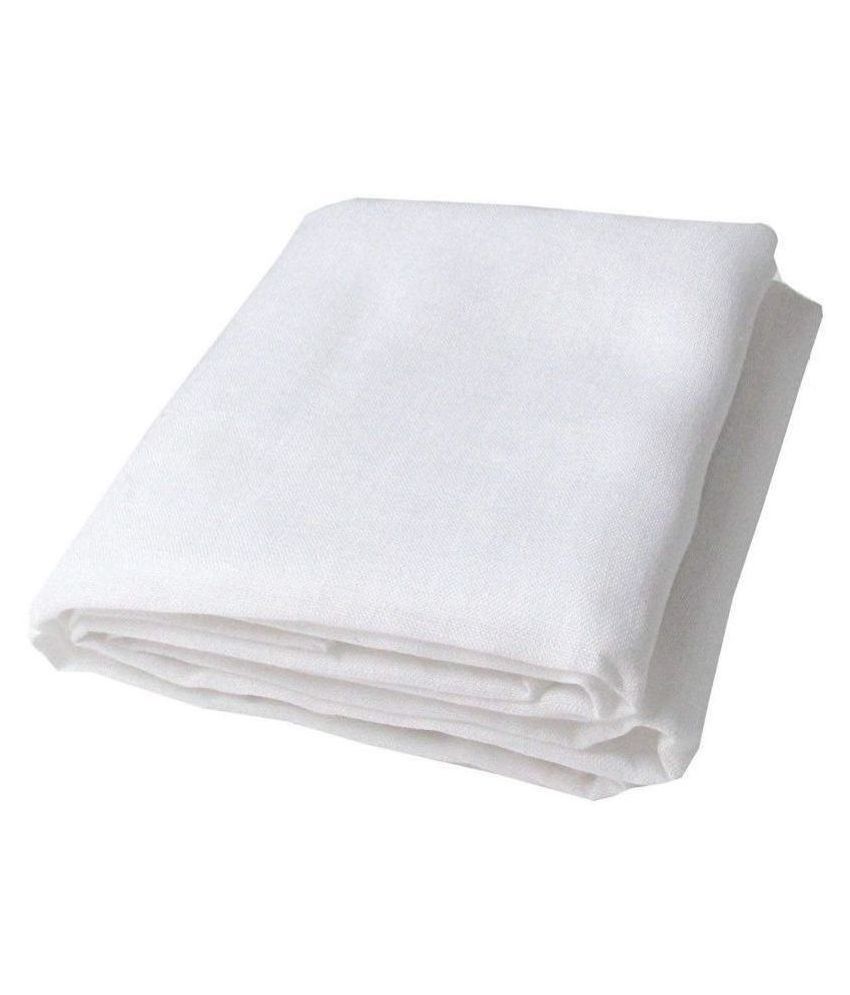     			Makhanchor White Linen Unstitched Shirt pc Single