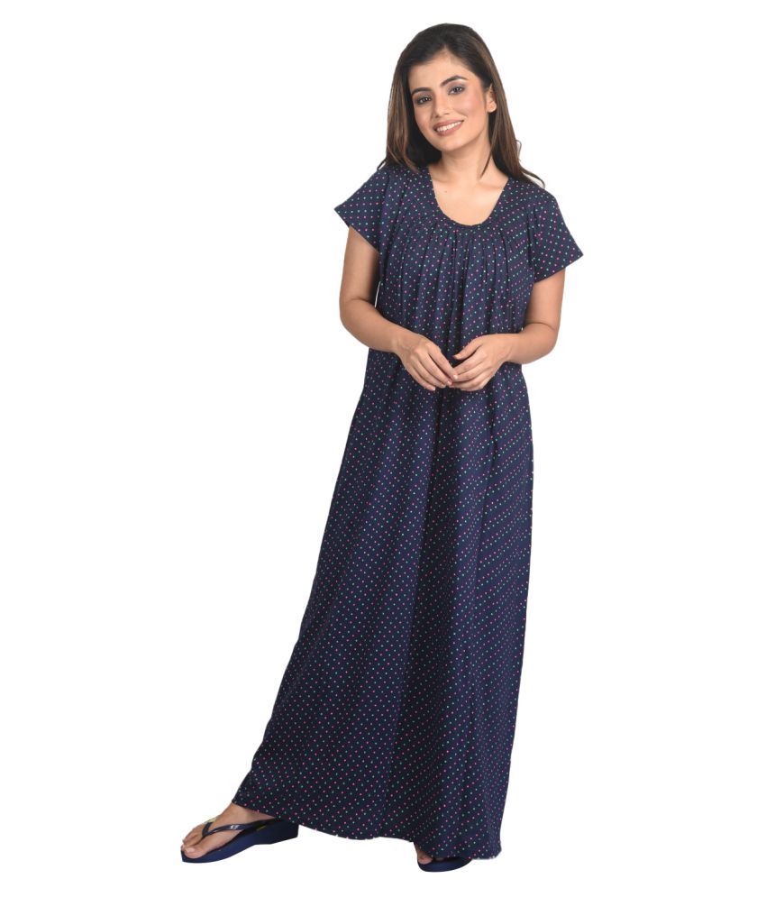     			PIYALI'S CREATION WOMEN'S Cotton Nighty & Night Gowns - Blue