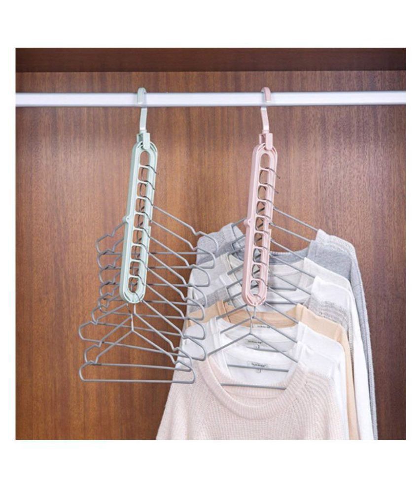 Wardrobe Space Saver Folding Hangers, Hangers for Clothes Wardrobe,1 Pack Anti-Skid Plastic Magic Clothes Hanger - 360º