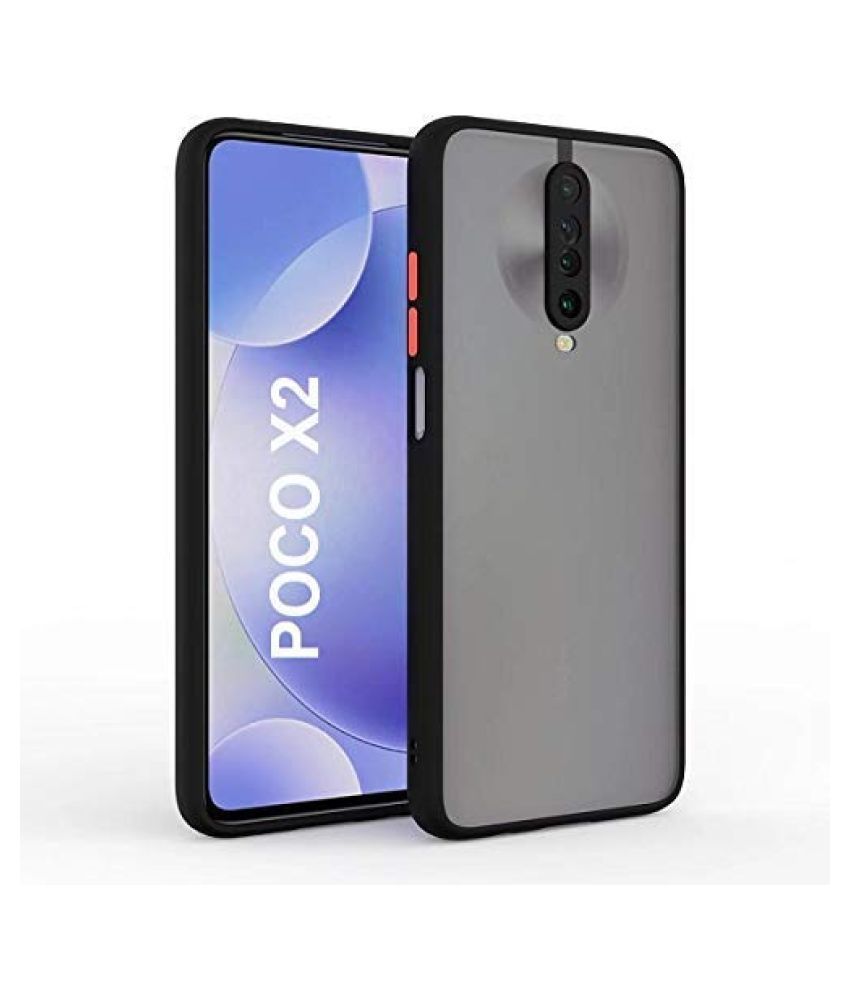 Xiaomi Poco X2 Bumper Cases Designer Hub Black Smoke Matte Back Cover