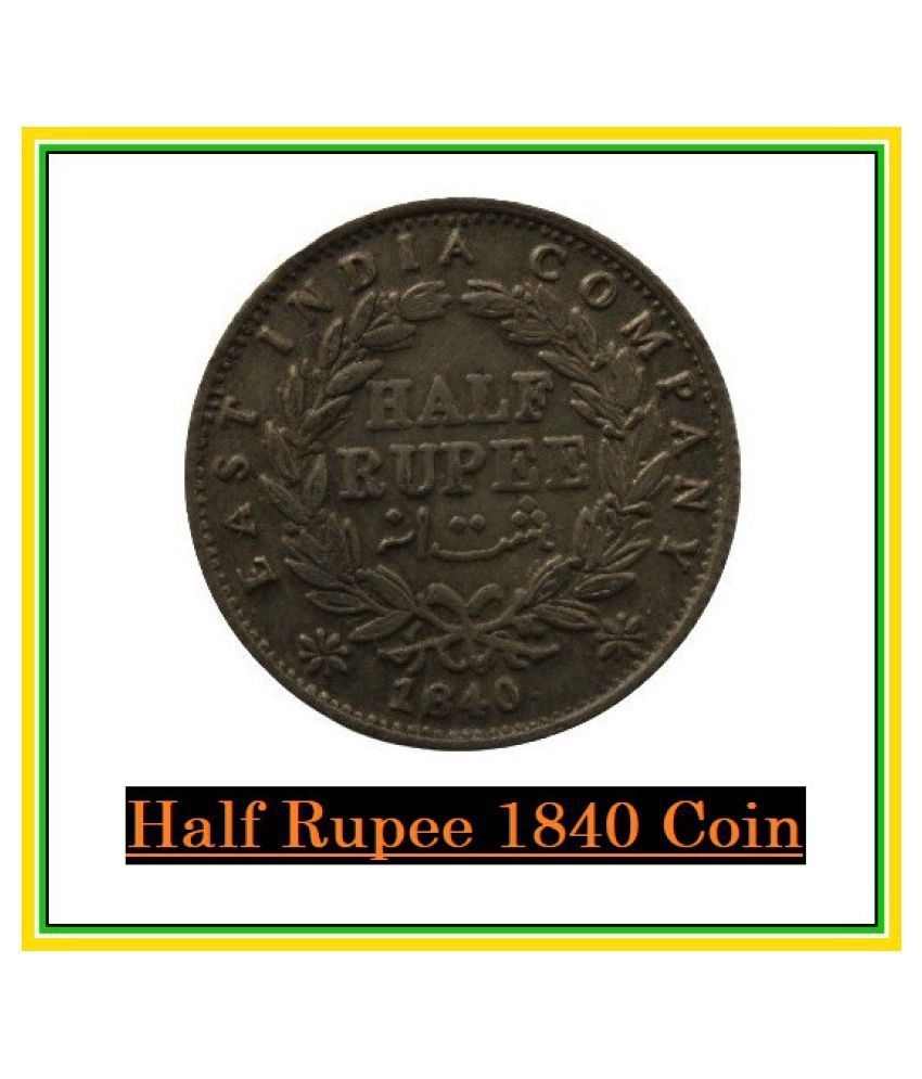     			Half   Rupee   (1840)   East   India   Company   Victoria   Queen    Pack   of   1   Extremely   Rare   Coin