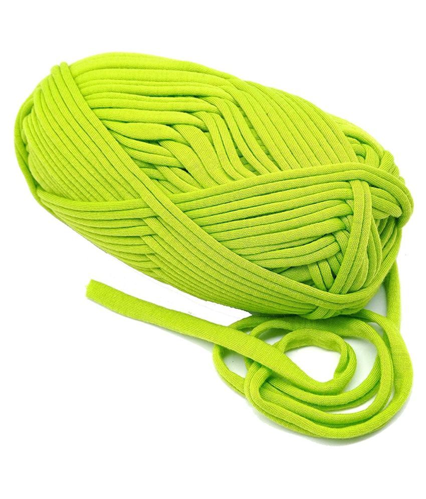     			T-Shirt Yarn Carpet, Knitting Yarn for Hand DIY Bag Blanket Cushion Crocheting Projects TSH New 100 GMS (Parrot Green)