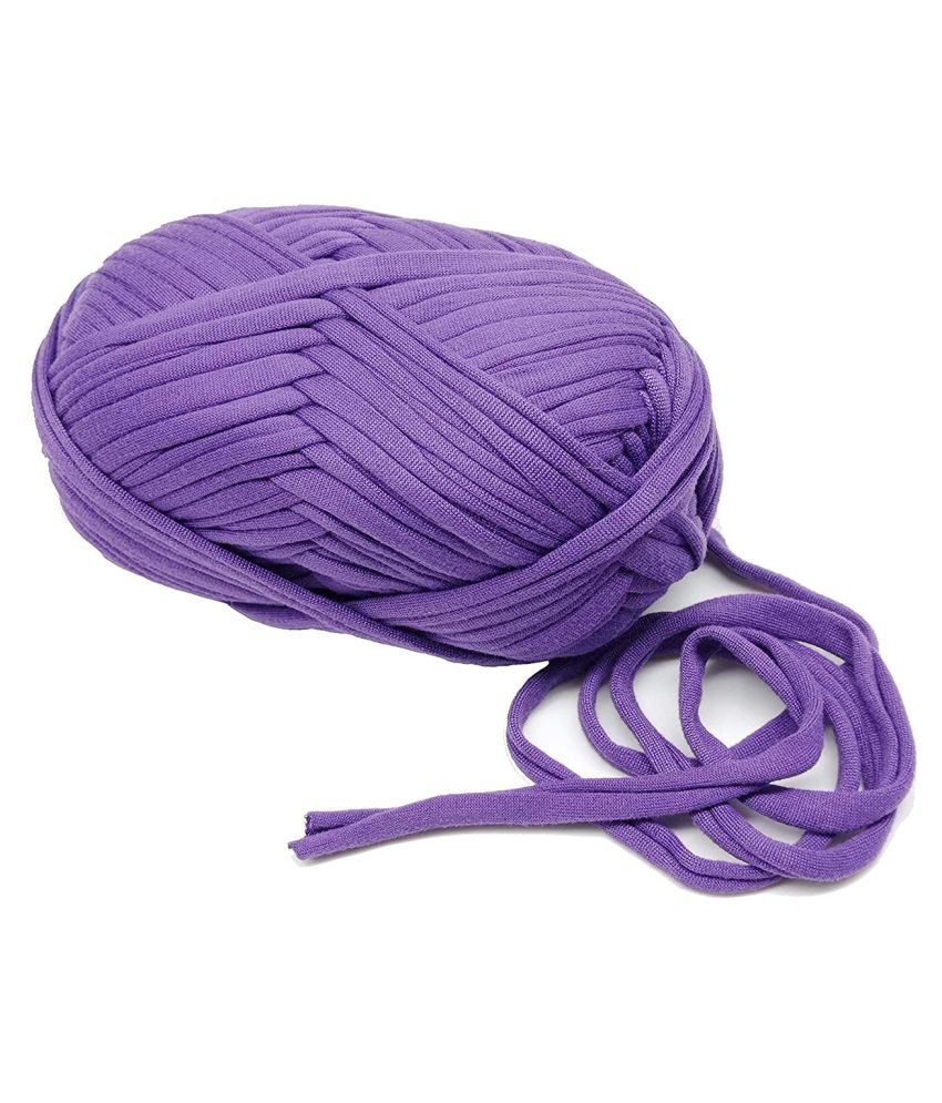     			T-Shirt Yarn Carpet, Knitting Yarn for Hand DIY Bag Blanket Cushion Crocheting Projects TSH New 100 GMS (Purple)