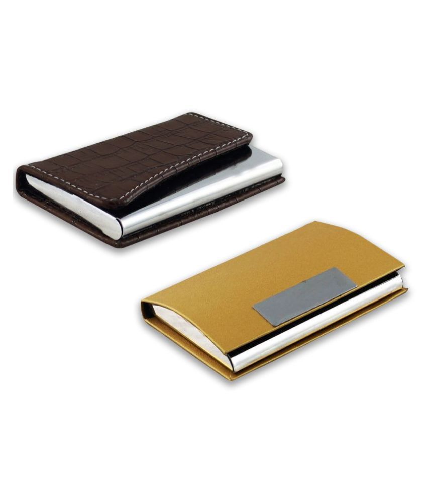     			auteur A16-56  Multicolor Artificial Leather Professional Looking Visiting Card Holders for Men and Women Set of 2 (upto 10 Cards Capacity)