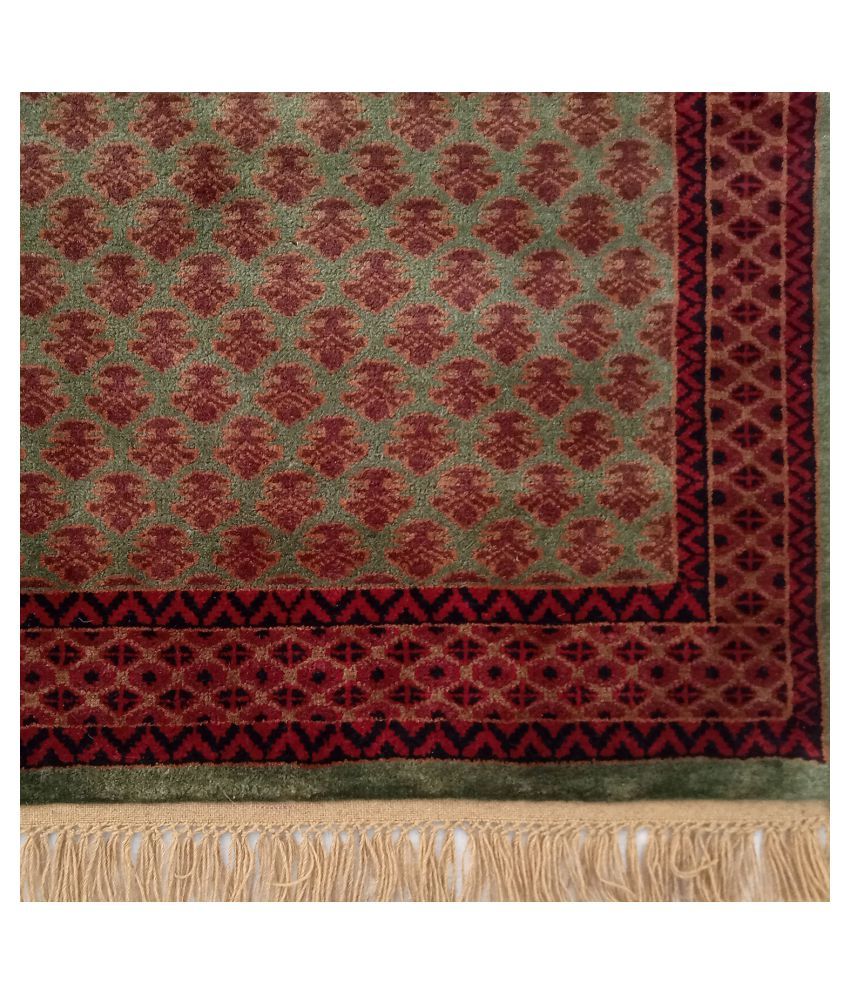 Amma Carpets Green Wool Carpet Traditional 3x5 Ft Buy Amma Carpets