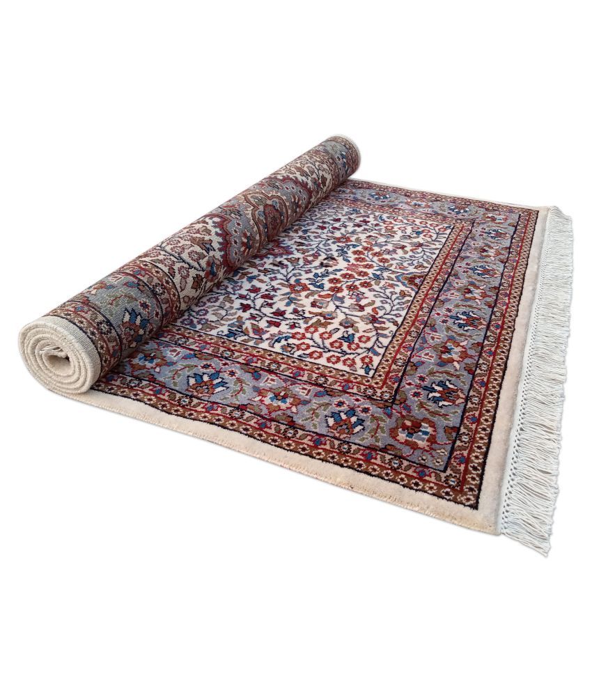 Amma Carpets White Wool Carpet Traditional 4x6 Ft Buy Amma Carpets