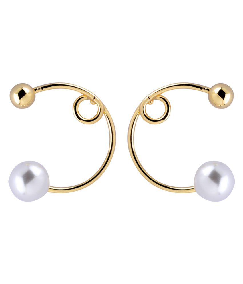     			SILVER SHINE Party Wear Antique Pearl Stud Earring For Women Girl