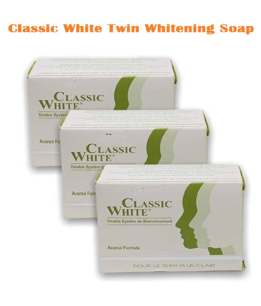    			Classic White Twin Whitening Soap For Dead Skin Removal Soap 255 g Pack of 3