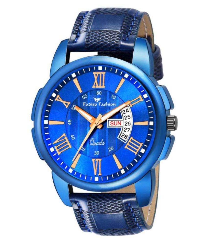Fadiso Fashion FF3031- Blue Leather Analog Men's Watch