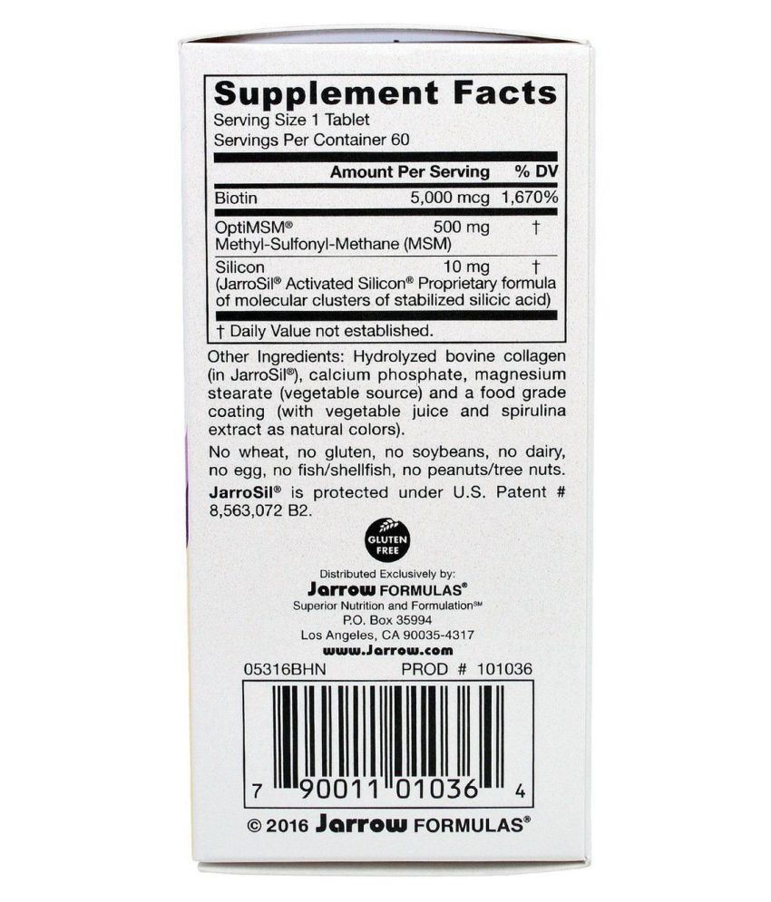 Jarrow Formulas BeautySil Hair & Nails, 60 no.s Vitamins Tablets: Buy Jarrow  Formulas BeautySil Hair & Nails, 60 no.s Vitamins Tablets at Best Prices in  India - Snapdeal