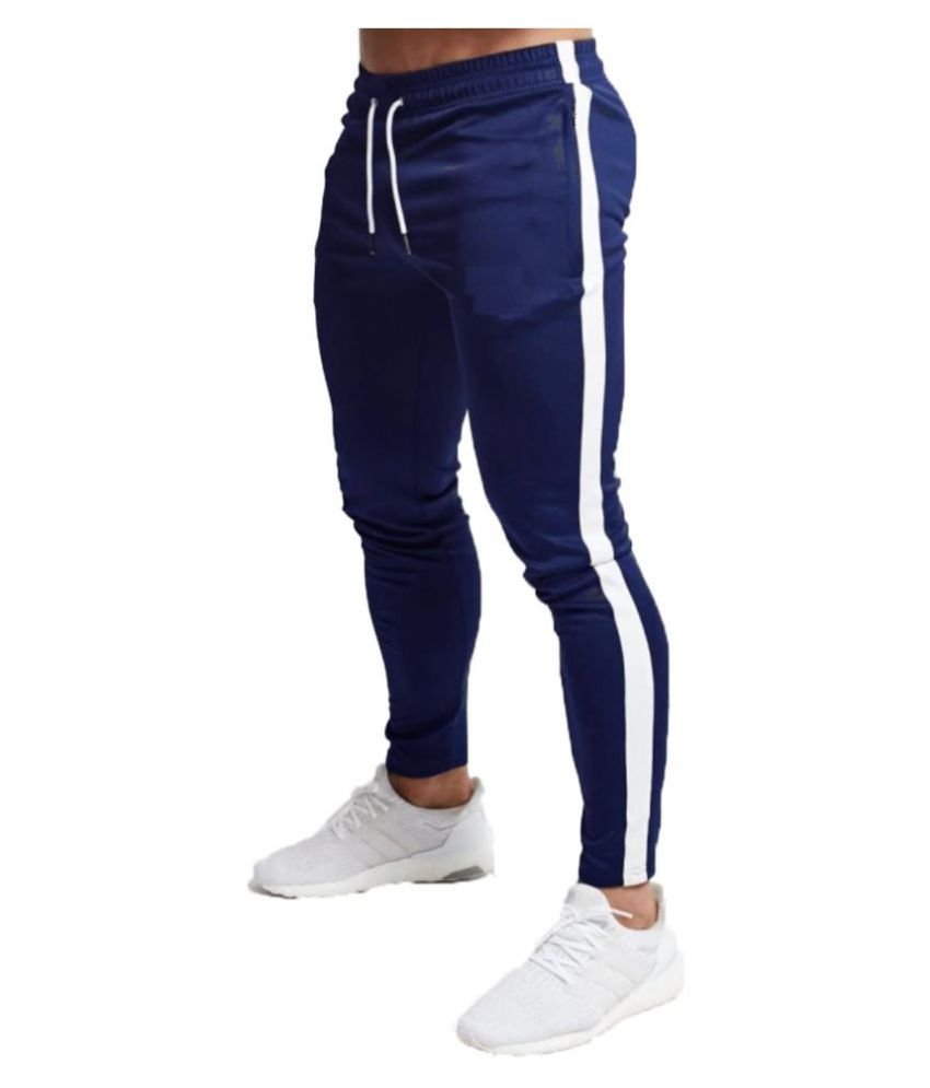 AGS Collection Blue Cotton Blend Trackpants Single - Buy AGS Collection ...