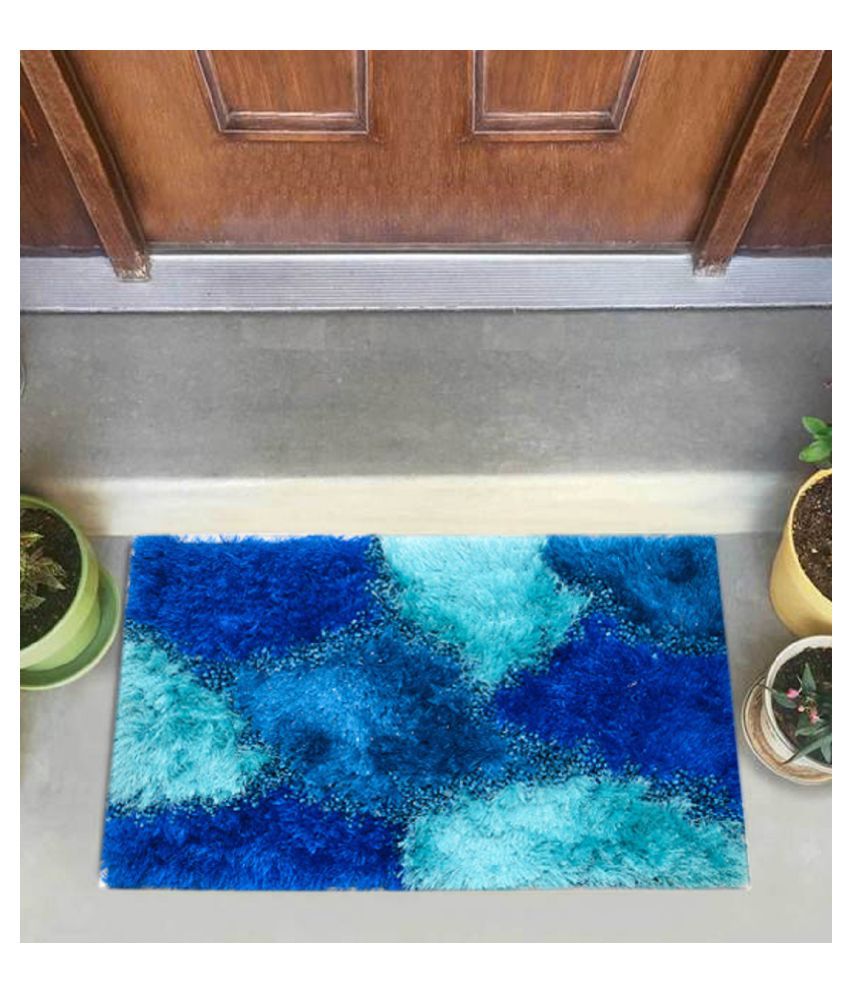Ever Green Carpets Blue Single Anti-skid Door Mat