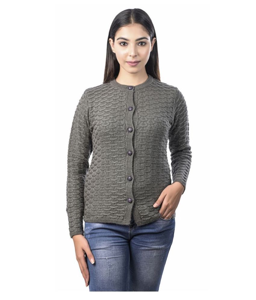     			Ogarti Acrylic Grey Buttoned Cardigans