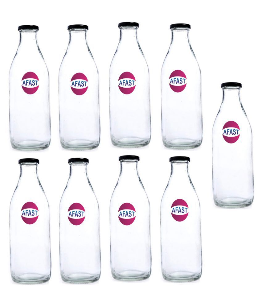     			Afast Glass Storage Bottle, Clear, Pack Of 9, 300 ml