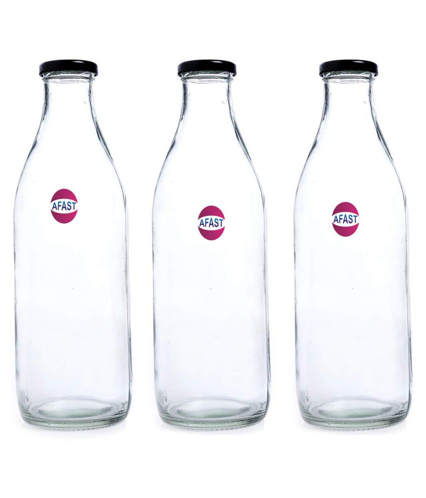     			Afast Glass Storage Bottle, Clear, Pack Of 3, 500 ml