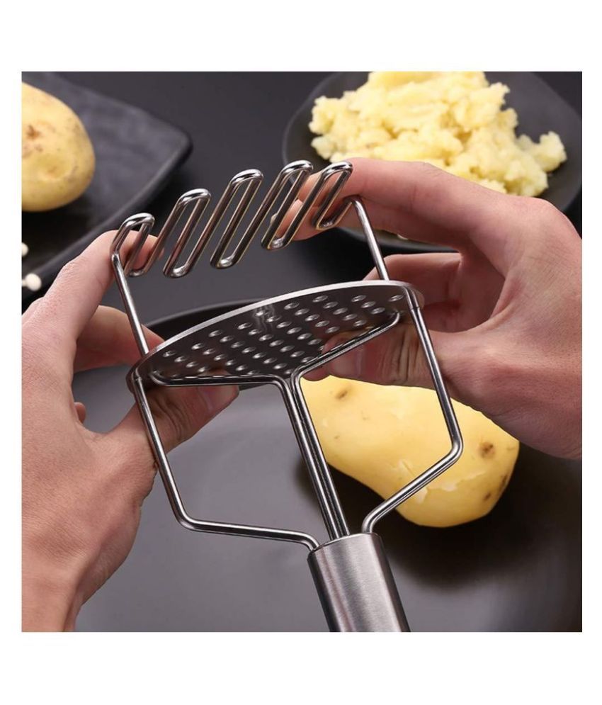 SMARTHOMEMART STAINLESS STEEL HAND MASHER FOR POTATO , VEGETABLE , BABY