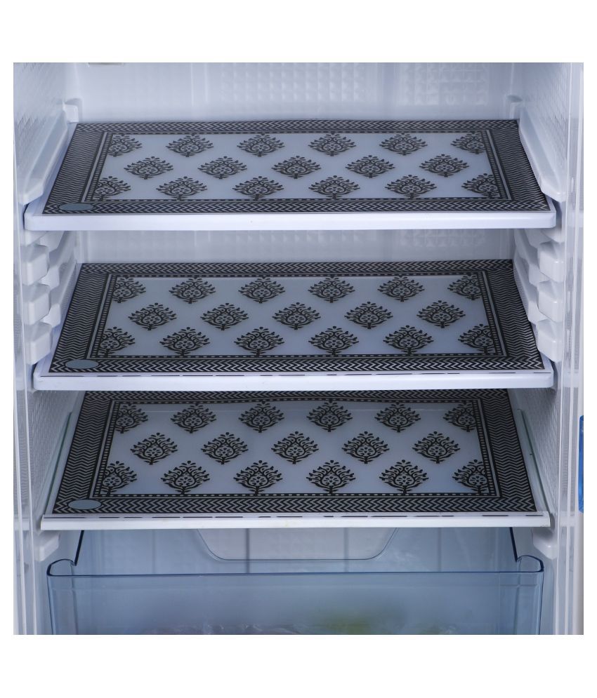     			E-Retailer Set of 3 PVC Black Fridge Mats