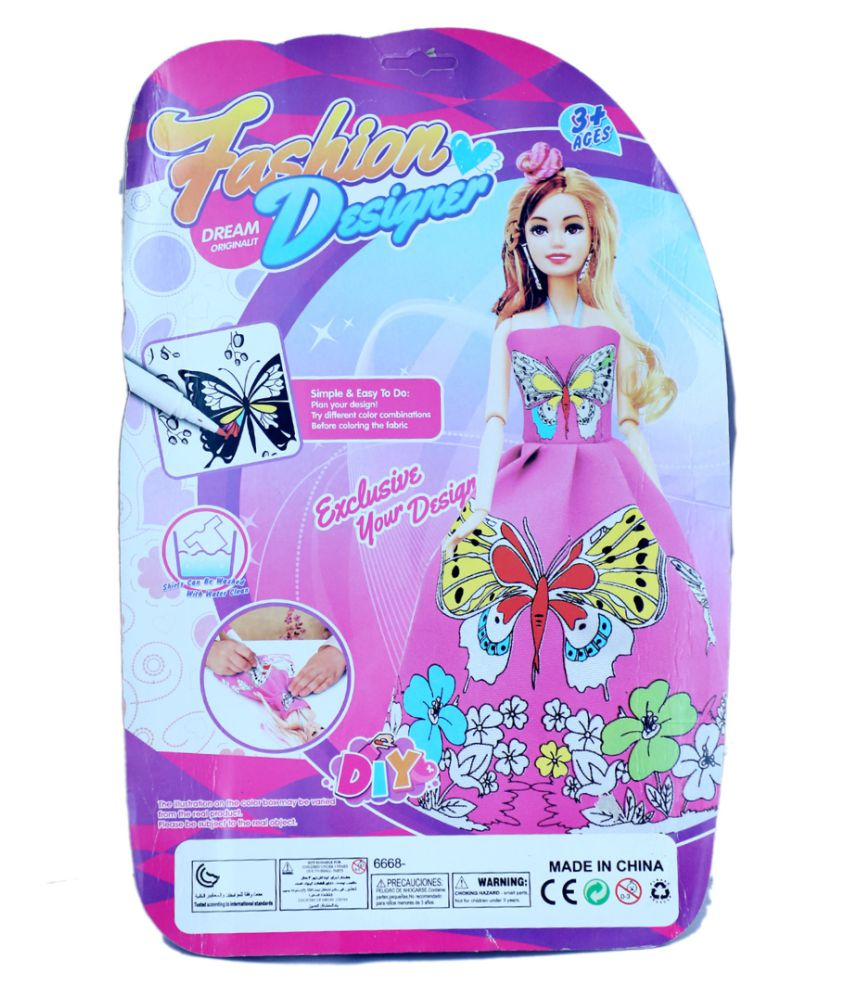 Fashion Designer Doll DIY With Colorful Fabric Coloring Pens Buy