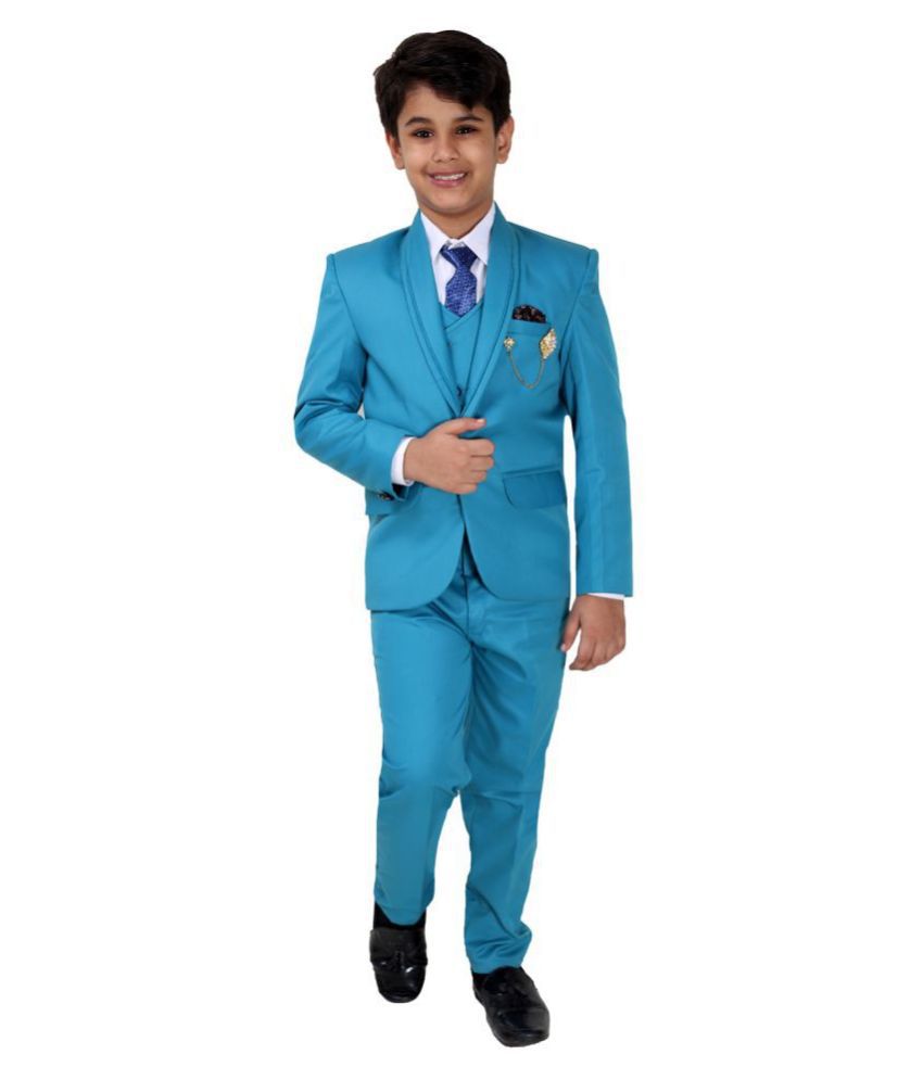     			Fourfolds 5 Piece Coat Suit with Shirt Pant Blazer & Tie for Kids & Boys_SH501