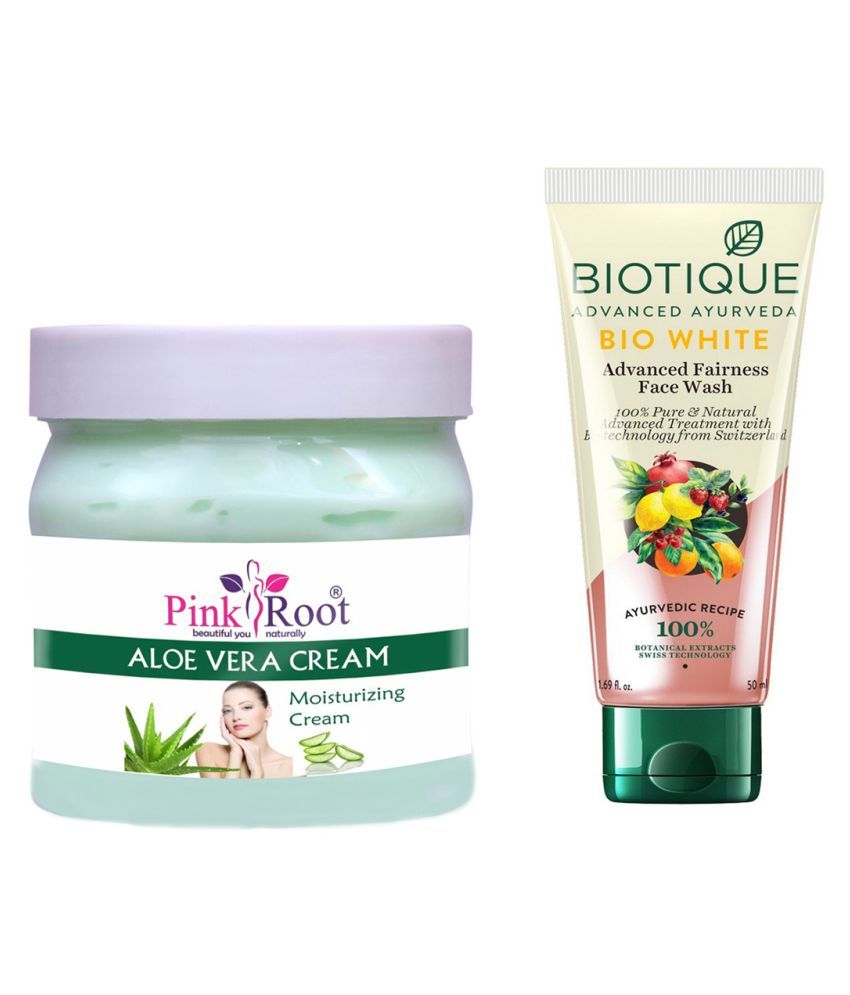 Pink Root Aloe Vera Cream 500gm with Biotique White Face Wash 100 mL