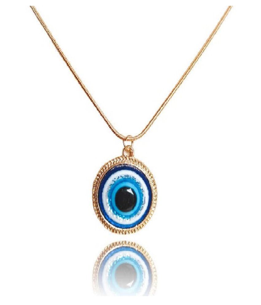 Natural Evil Eye Stone Gold Plated Pendant for Astrological Purpose ...