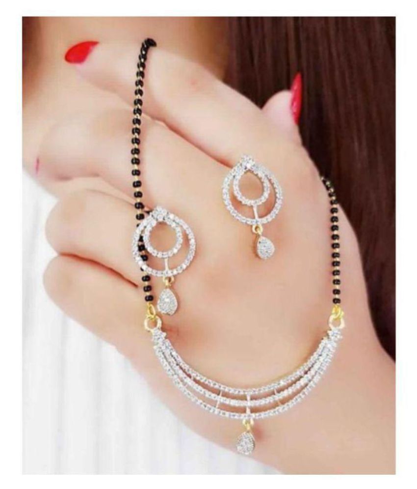 american diamond mangalsutra set