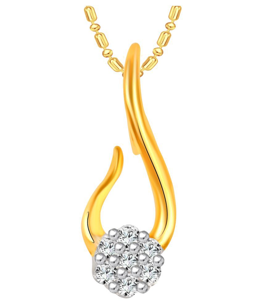     			Vighnaharta Invisible Flower CZ Gold and Rhodium Plated Alloy Pendant for Women and Girls-[VFJ1260PG]