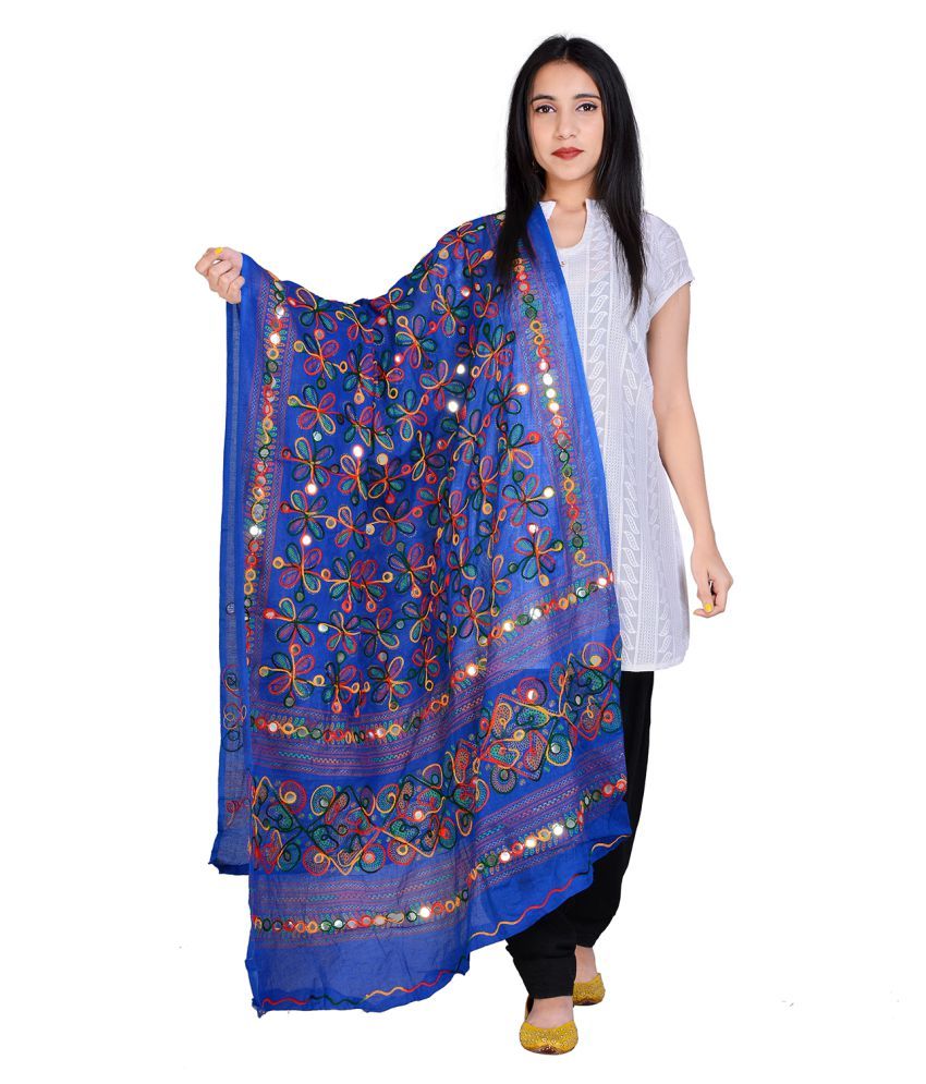     			Apratim Blue Cotton Dupatta