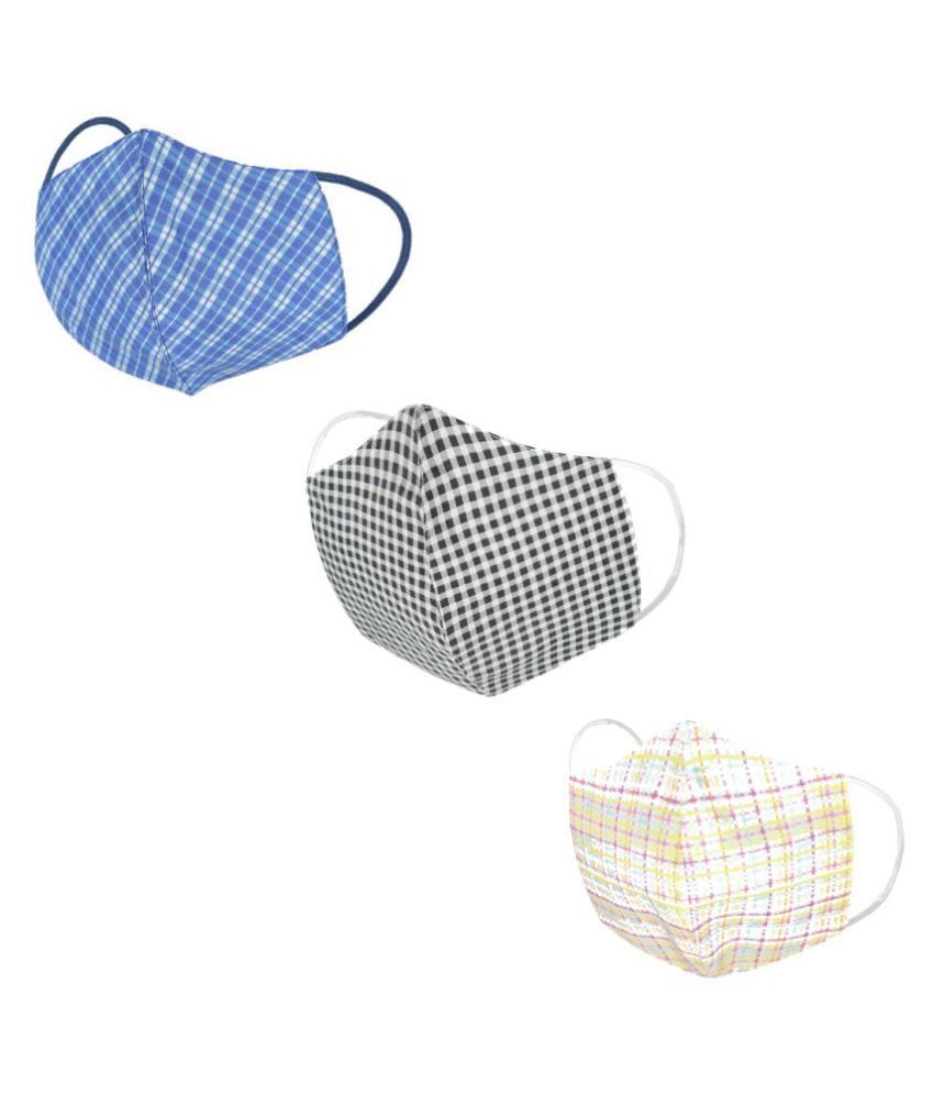 Chokore Unisex Pack Of 3 Reusable Silk and cotton Outdoor Mask for