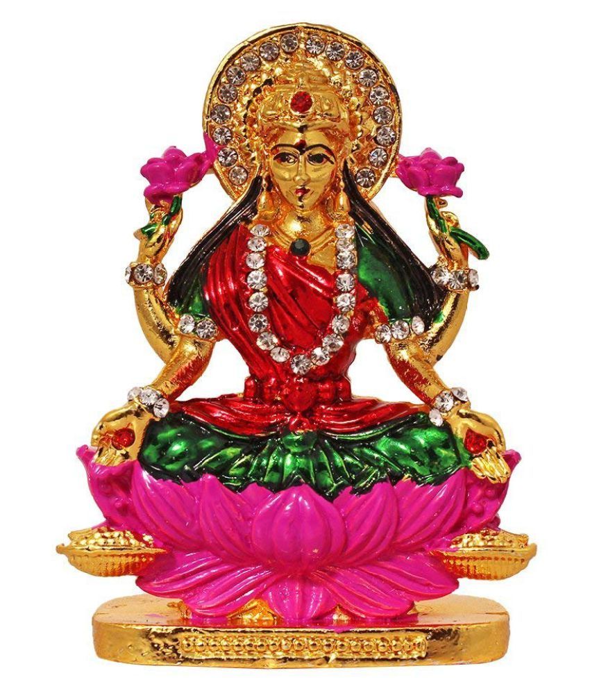     			Feng Shui Gold Plated with Stones Lord Laxmi Statue Hindu Goddess Laxmi and God Lakshmi Handicraft Idol Diwali Decorative Spiritual Puja Vastu Showpiece