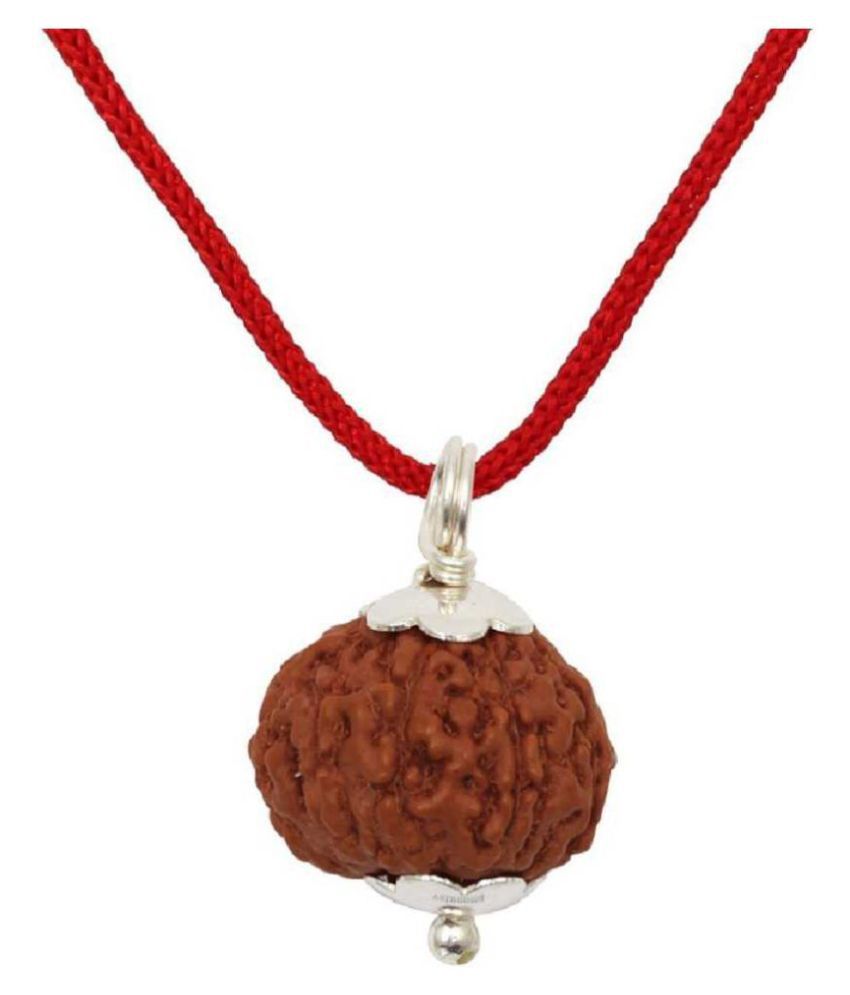     			Astrodidi 9 Mukhi Rudraksha With Silver Pendant With Lab Certificate (Size Approx 15 mm Small Size)