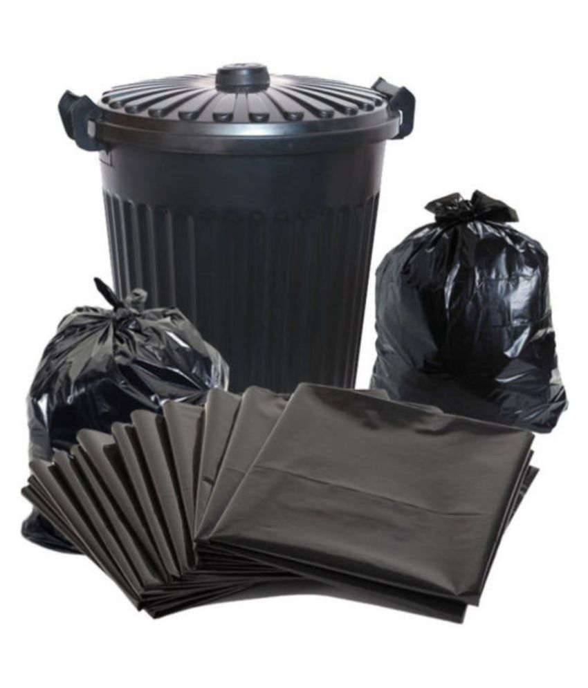     			C I- 120 pcs Oxo- Biodegradable Medium Garbage Bags - 4 packs of 30 Pcs - 120 pcs - 19X21 Black Medium Disposable Garbage Trash Waste