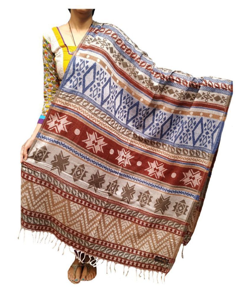KASHMIRI Brown LoomWoven Shawl Price in India Buy KASHMIRI Brown
