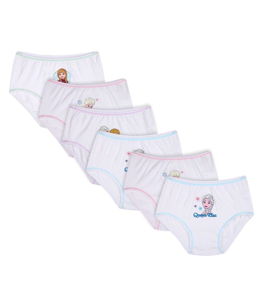     			Bodycare Kids Girls White Frozen Printed Panty pack Of 6