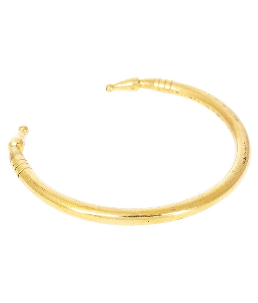     			KESAR ZEMS Gold Plated Cuff Bracelet -B For Unisex (Size:2.5 Inche) Golden.