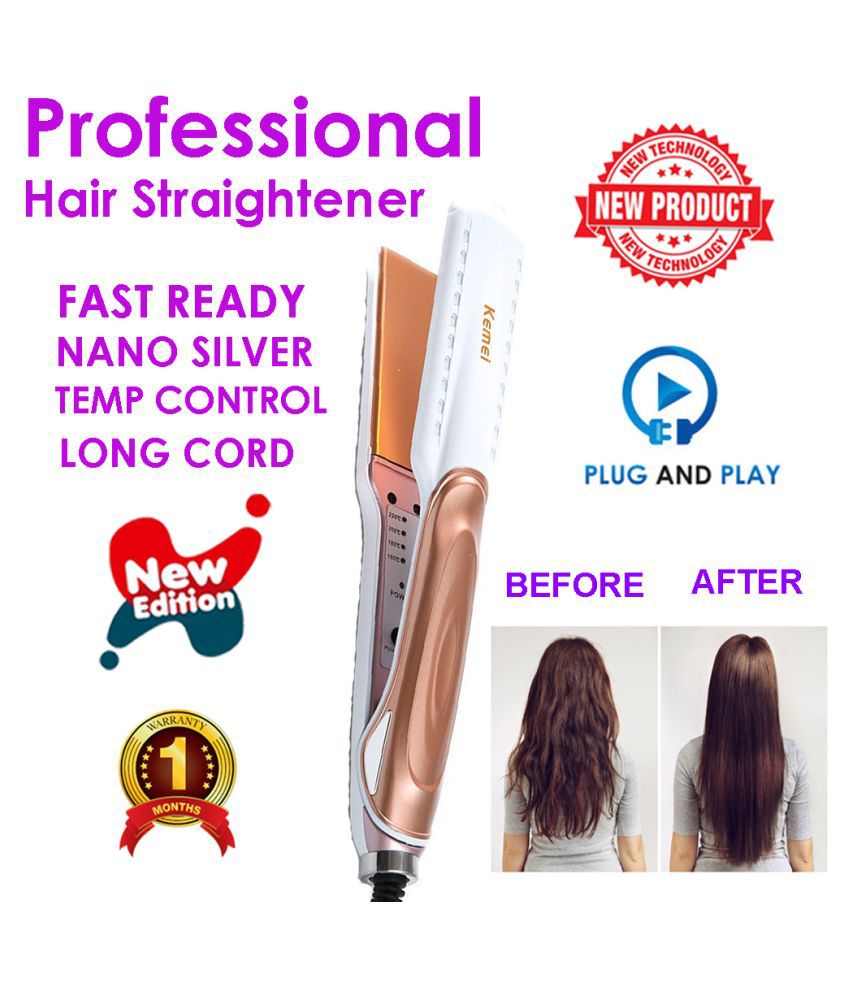 Kemei Professional Hair Straightener 220Â°c Flat For Hair Styling Tools  Multi Casual Fashion Comb: Buy Online at Low Price in India - Snapdeal
