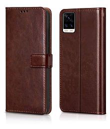 Vivo V20 Pro Flip Cover by NBOX - Brown Viewing Stand and pocket